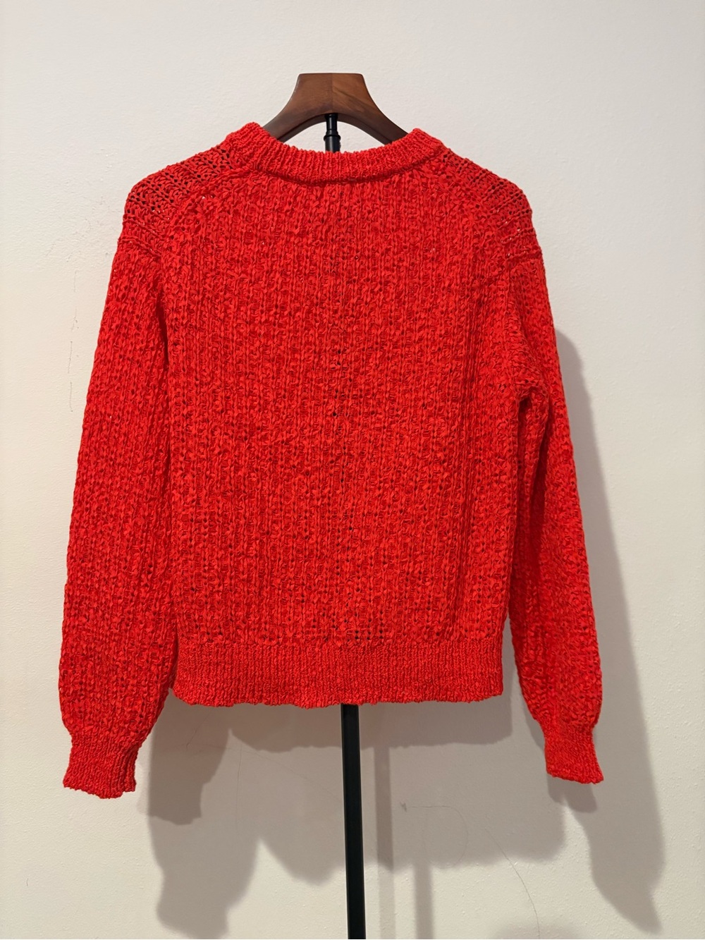 a new day Red Open-Stitch Crewneck Sweater M